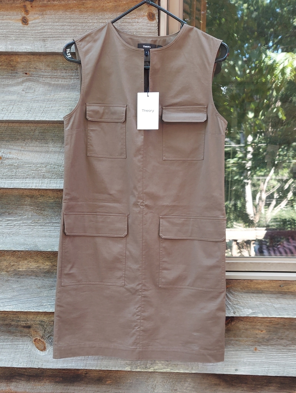 NWT Theory Brown Sleeveless Utility Dress